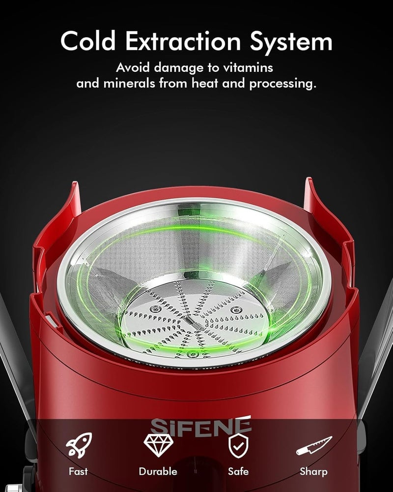 SIFENE Compact Centrifugal Juicer Machine - 2.5" Wide Chute, Easy to Use, BPA-Free - Image 4